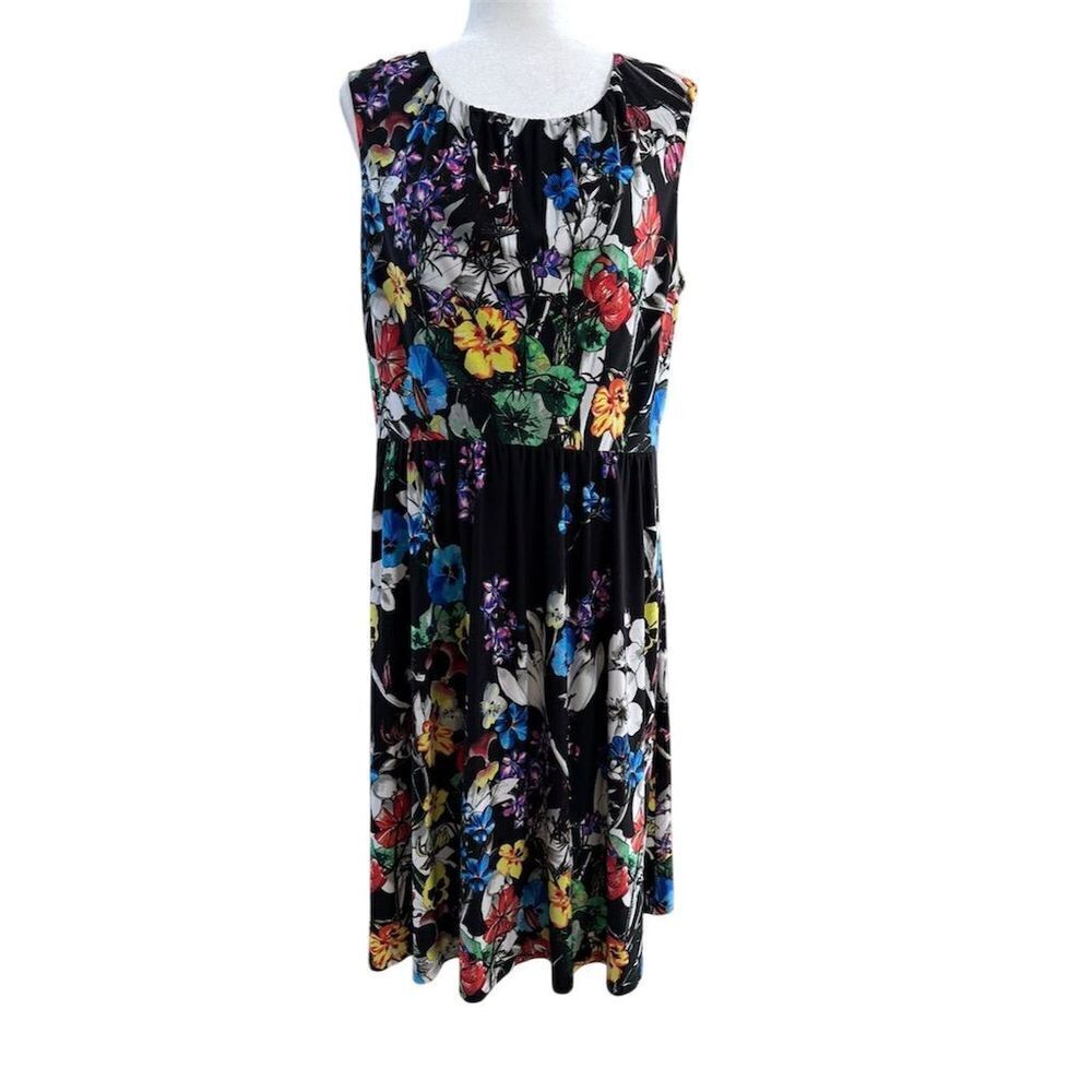 Ellen Tracy Floral Sleeveless Knee Length Dress Size 14